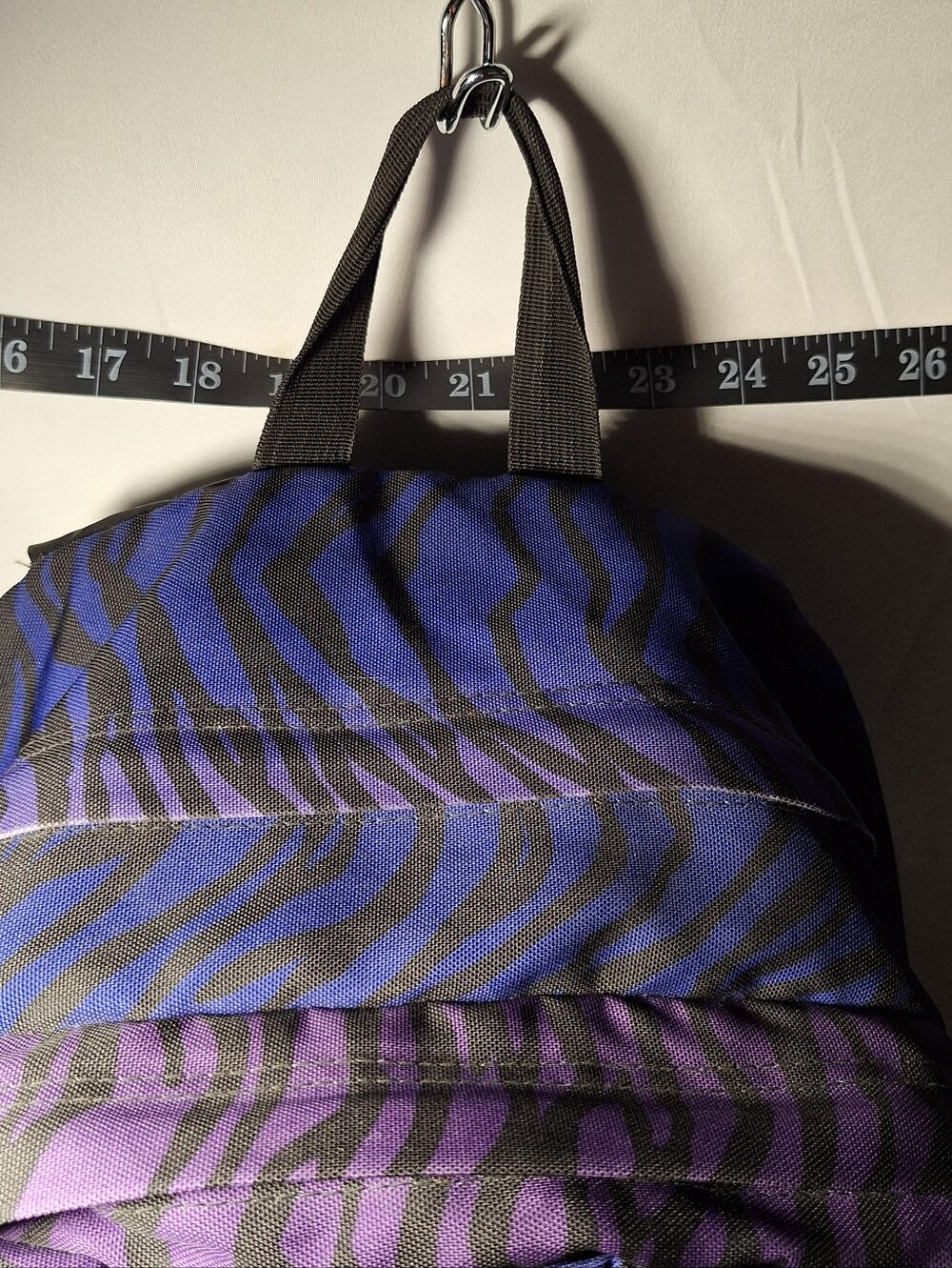 Jansport Backpack, Zebra Stripes, Blue Purple Black - Picture 2 of 13